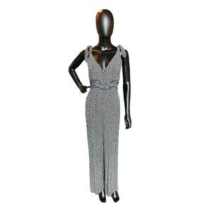 Black/White Wide Leg Jumpsuit